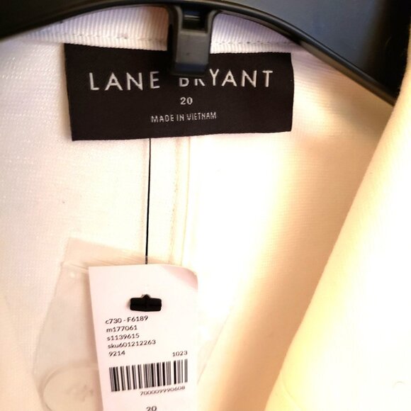 Lane Bryant Longline Double Breasted White Blazer Jacket Sz 20 NWT - Picture 8 of 9